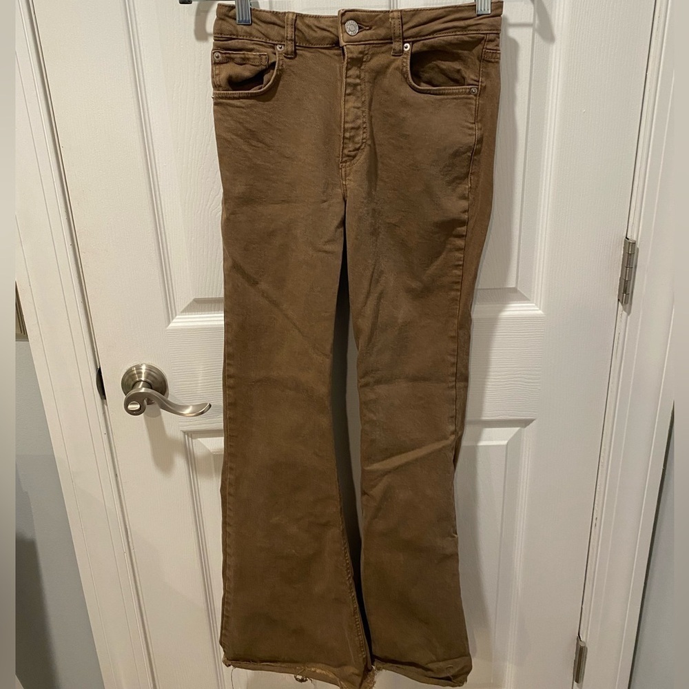 Garage Brown Denim Flare Jeans